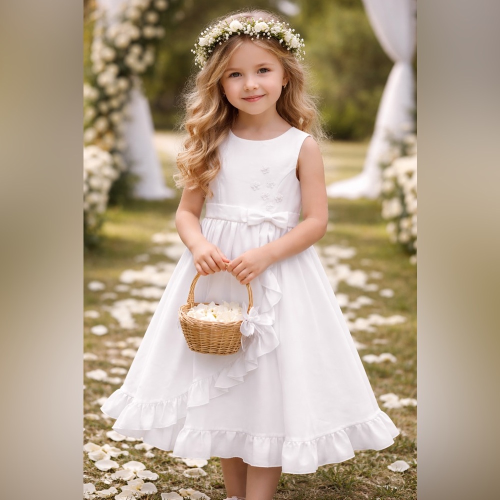 Y2K 2000's NWT Sarah Louise Boutique White First Communion Flower‎ Girl Dress 6
